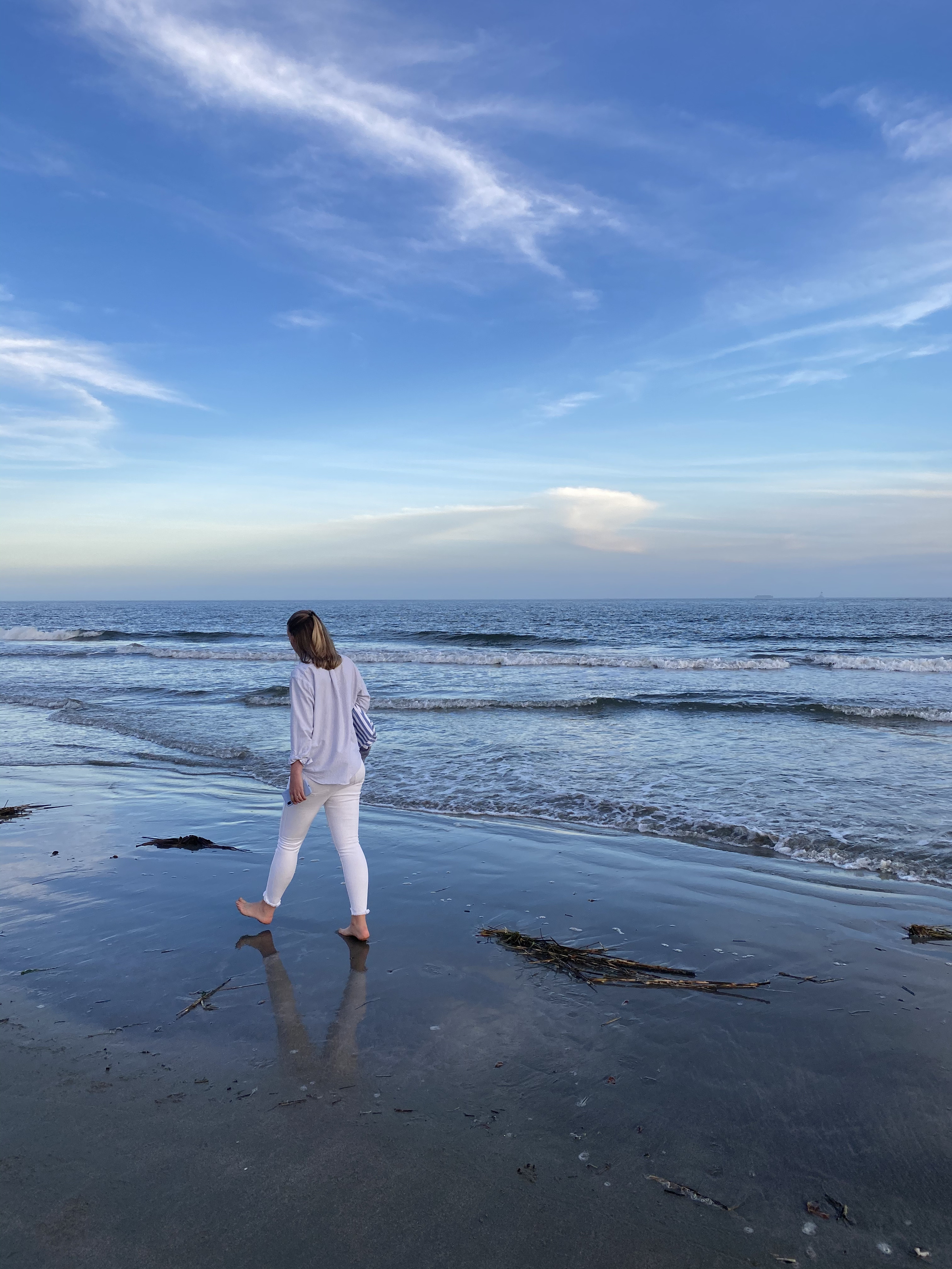 Walking the beach at Sullivan's Island, Charleston